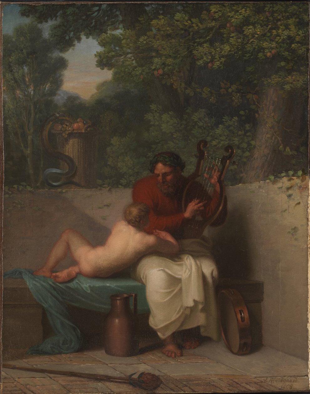 Den greske poeten Anacreon og Bathyll, 1808. av Nicolai Abraham Abildgaard