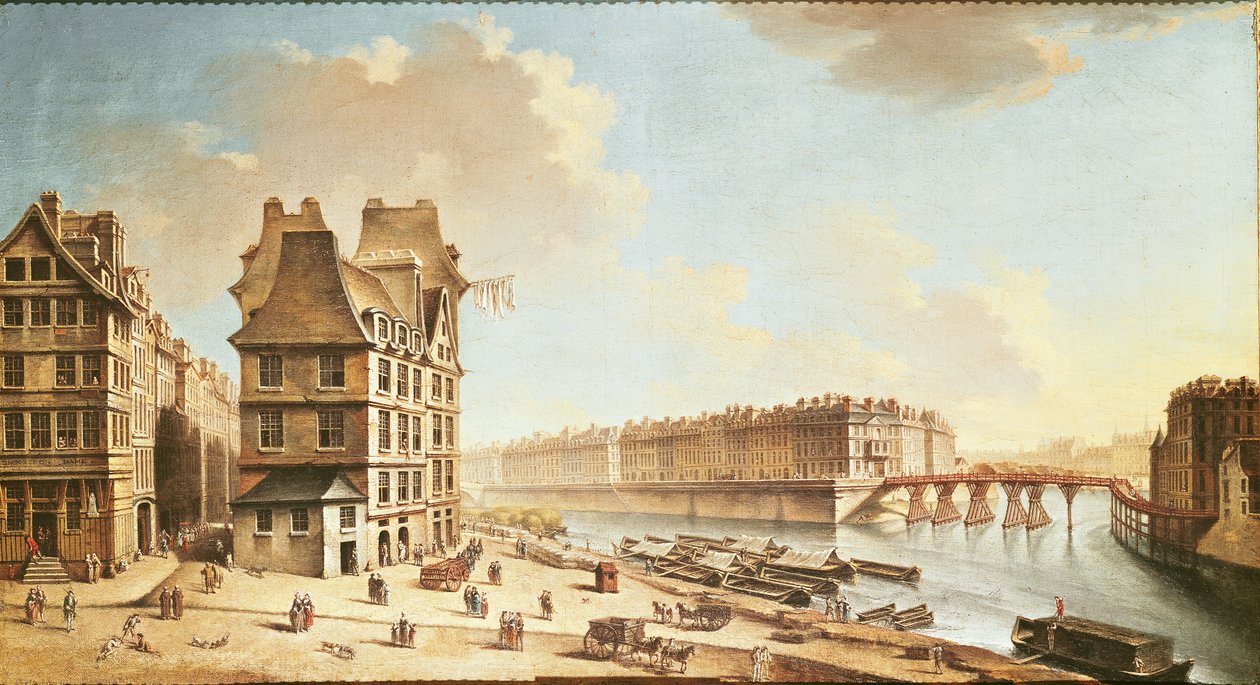 Ile Saint-Louis fra Place de Greve, ca. 1757 (se også 86034) av Nicolas Raguenet