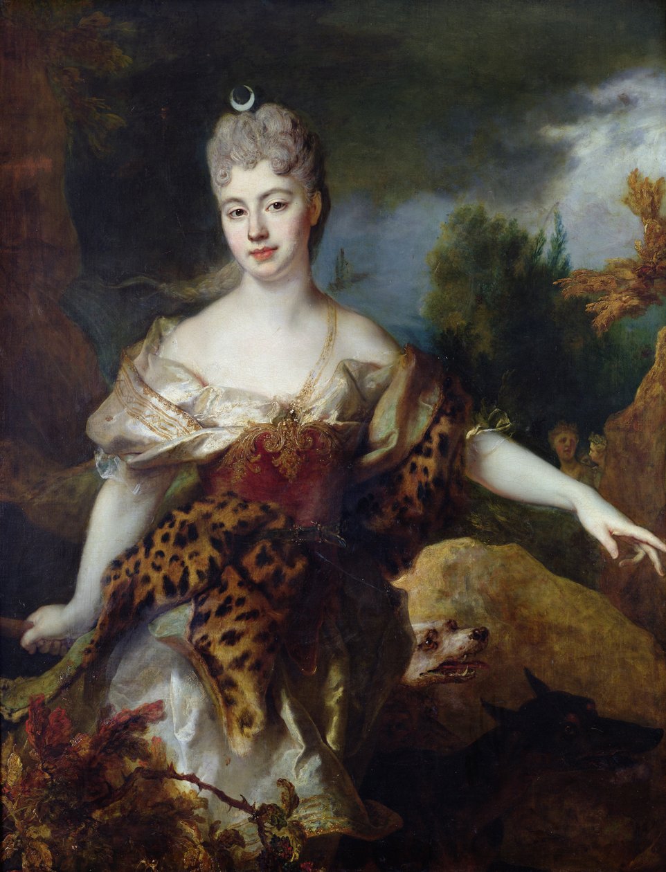 Portrett av Mademoiselle de Barral som Diana, ca. 1714 av Nicolas de Largillière