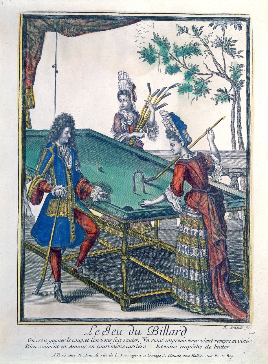 A Game of Billiard, slutten av det syttende århundre av Nicolas Arnoult