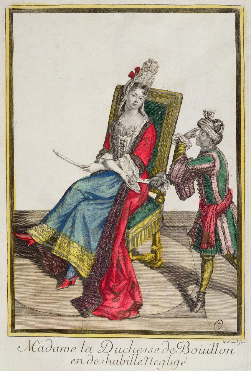 Portrett av Marie-Anne Mancini (1646-1714) hertuginne av Bouillon, sent på 1600-tallet av Nicolas Arnoult