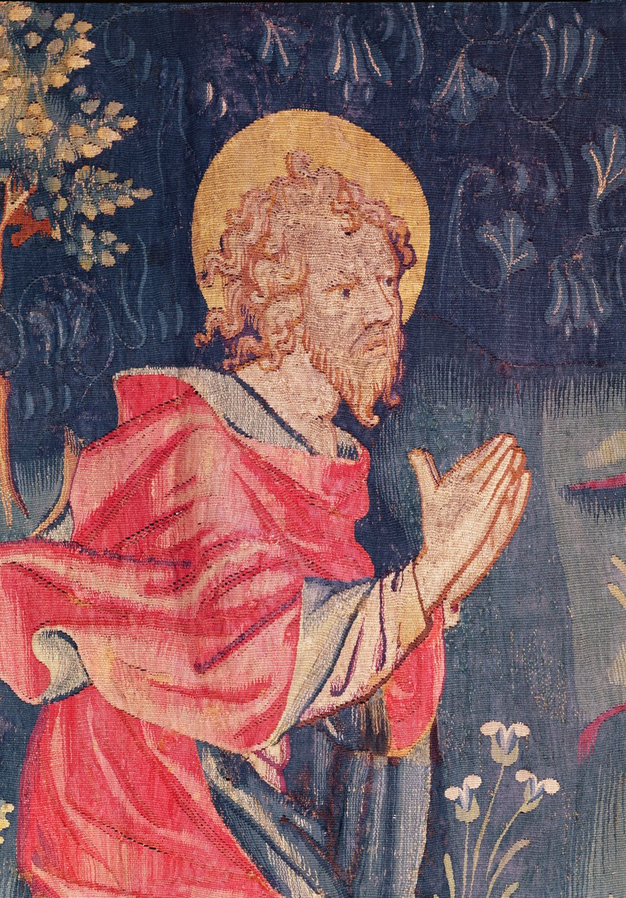 Saint John, detalj fra Apocalypse Tapestry of Angers, 1373-87 (teppe) av Nicolas Bataille
