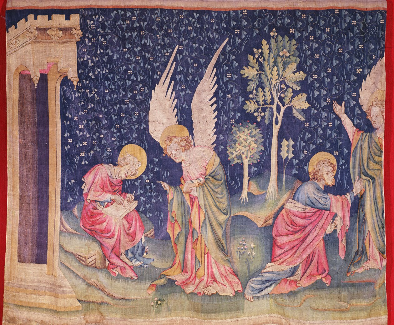 St John and the angel, fra Apocalypse Tapestry of Angers, 1373-87 (teppe) av Nicolas Bataille