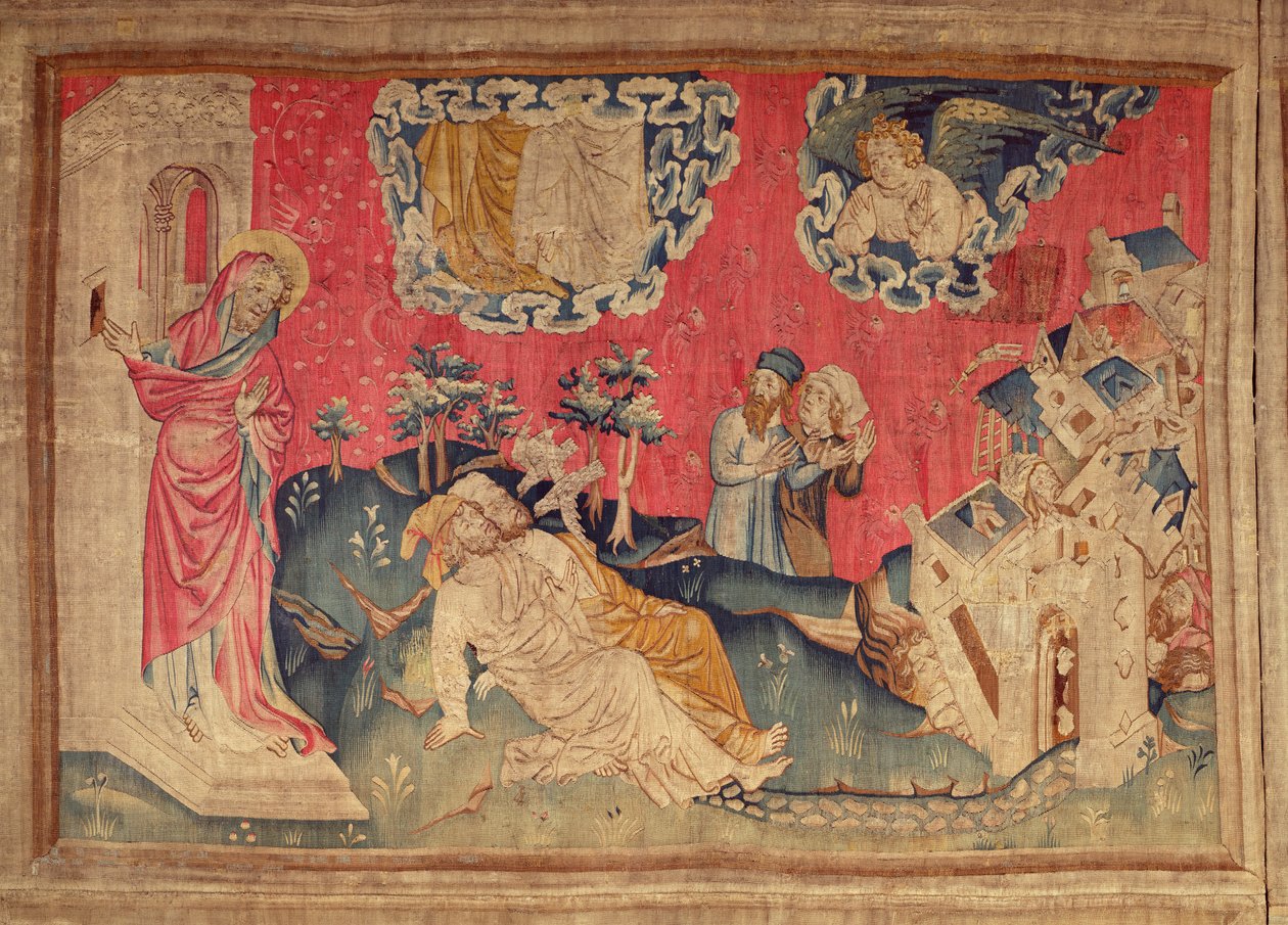 Vitnene gjenoppstod, fra Apocalypse Tapestry of Angers, 1373-87 (teppe) av Nicolas Bataille