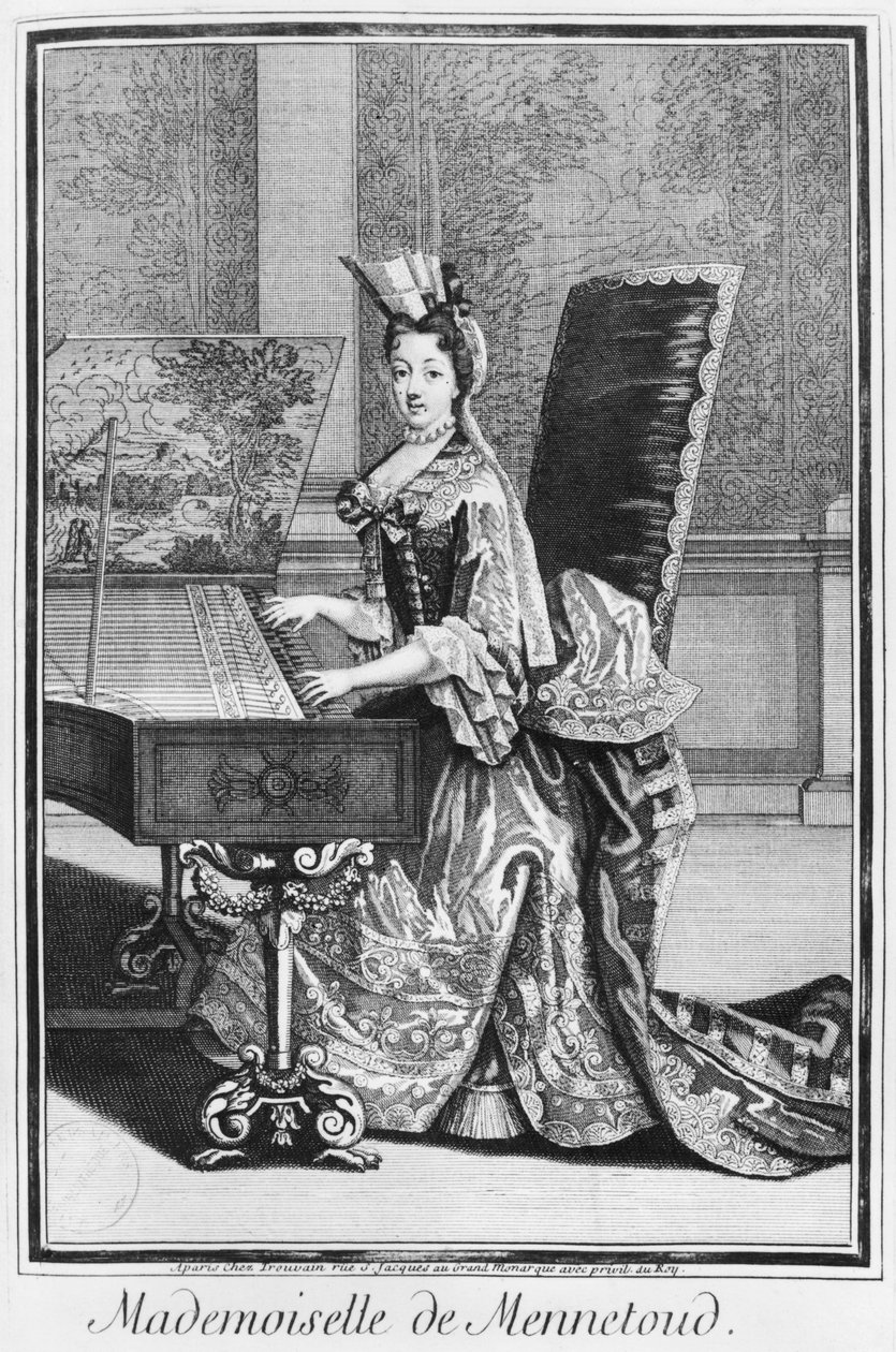 Mademoiselle de Mennetoud spiller cembalo av Nicolas Bonnart
