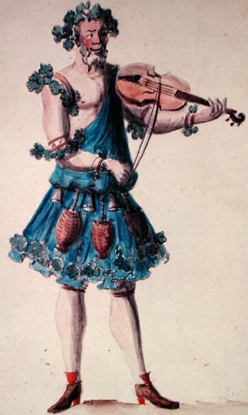 Kostyme til Balletten Silene (wc på papir) av Nicolas Boquet