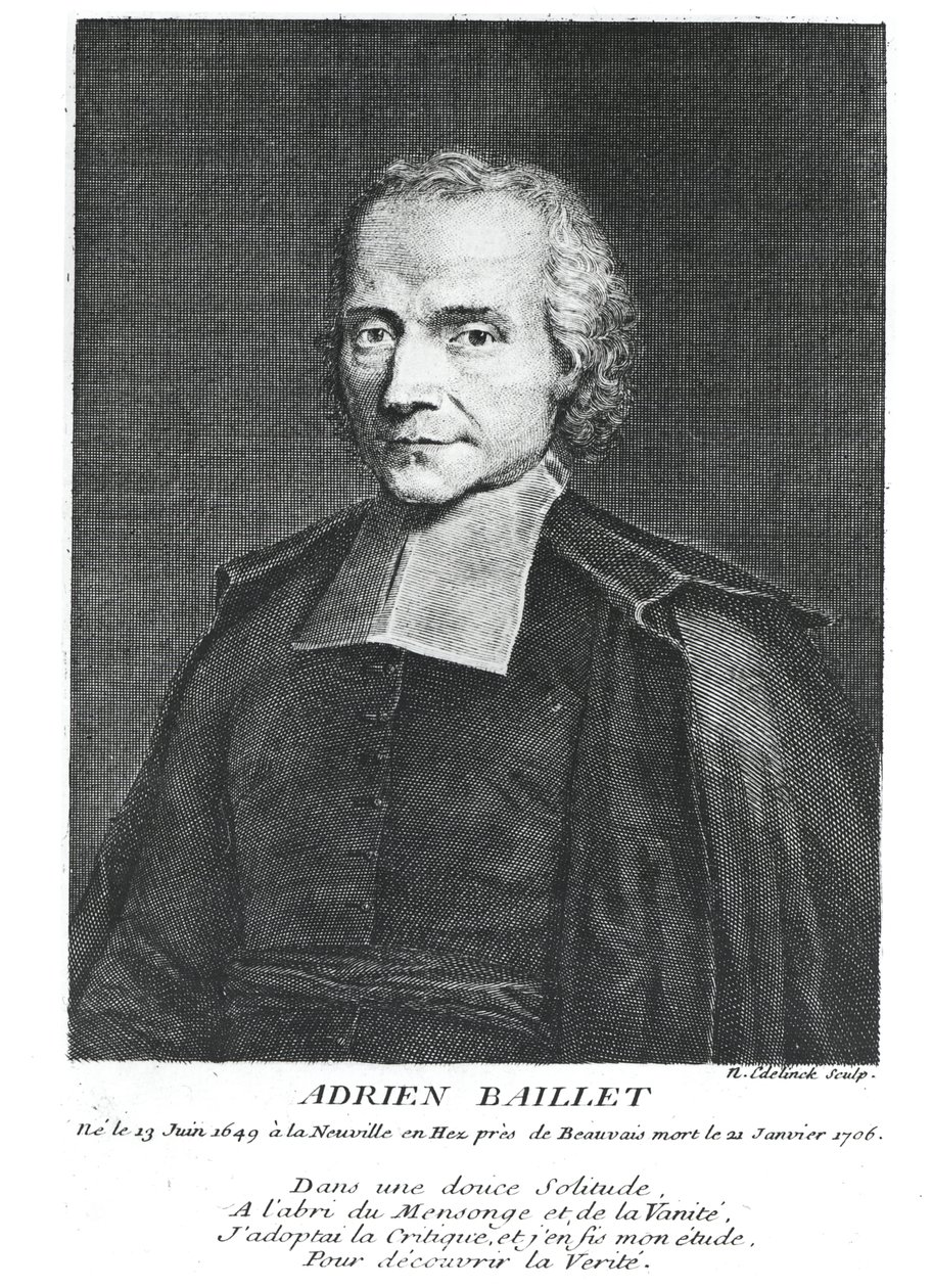 Portrett av Adrien Baillet (1649-1706) av Nicolas Etienne Edelinck