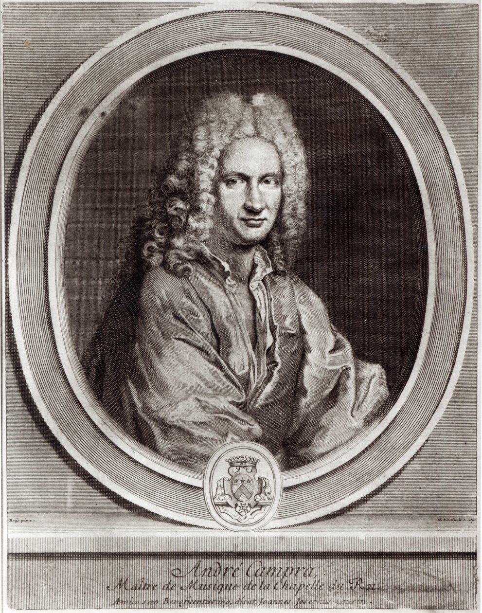 Portrett av Andre Campra (1660-1744) av Nicolas Etienne Edelinck