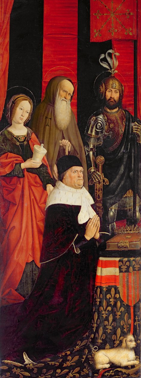 Triptych of Moses and the Burning Bush, venstre panel som viser Rene I d