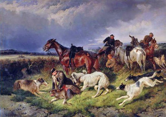 Ulvejakt, 1873 av Nicolas Gregorovitch Svertschkoff