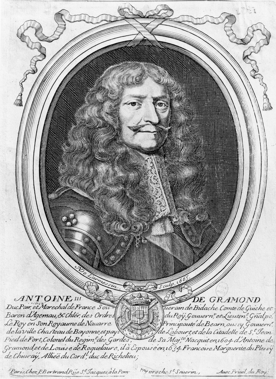 Portrett av Antoine III de Gramont (1604-78) 1665 av Nicolas II de Larmessin
