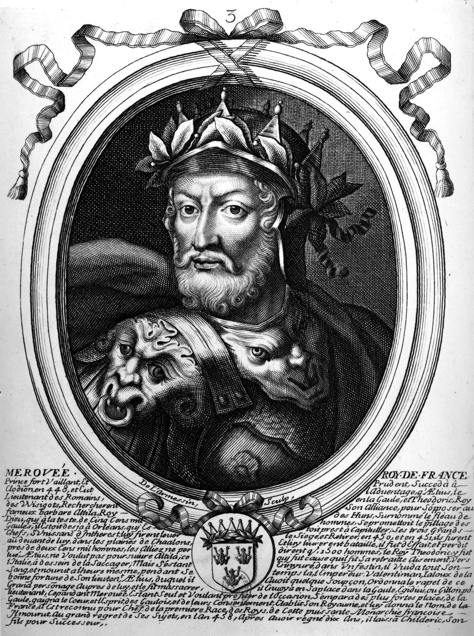 Portrett av Merovech (d.456) Kongen av de saliske frankerne, fra 