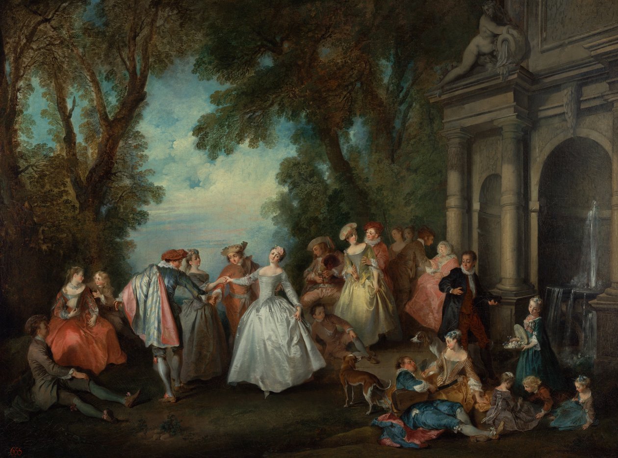 Dans før en fontene av Nicolas Lancret