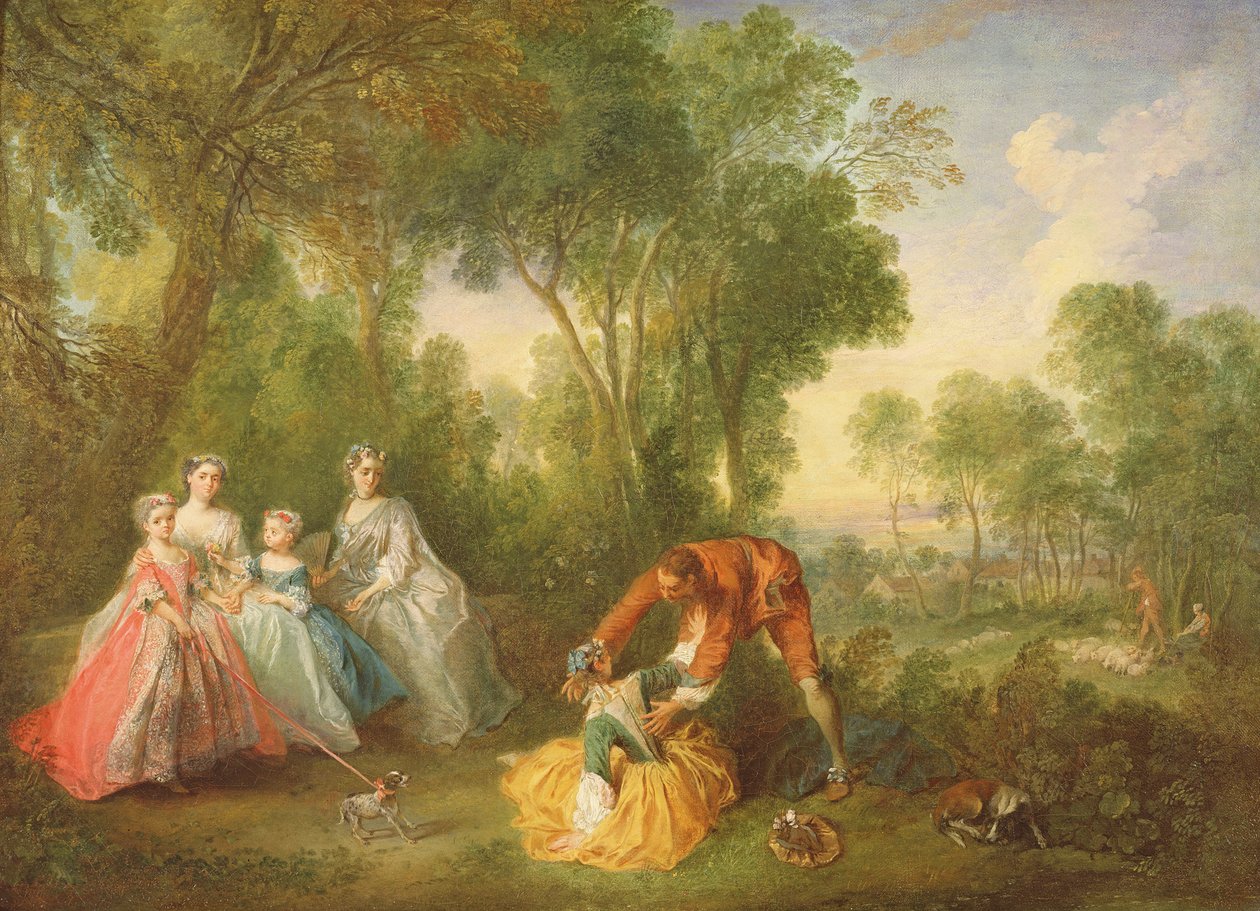 Bourbon-Conti-familien av Nicolas Lancret