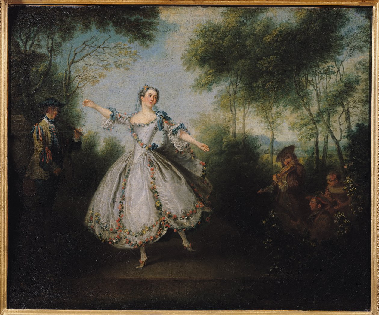 Marie-Anne Cuppi (1710-70) kjent som La Camargo, dans, 1730 av Nicolas Lancret