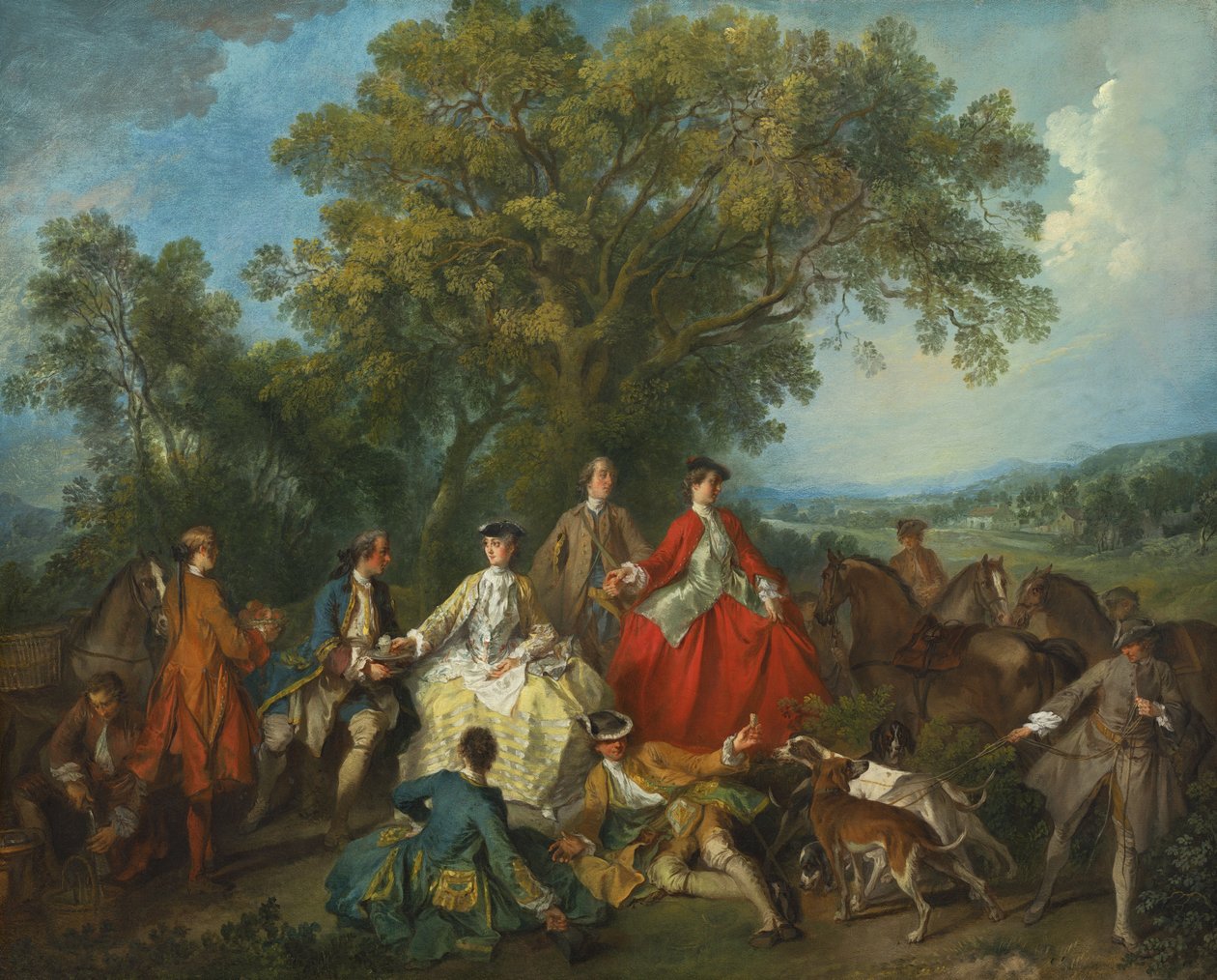 Piknik etter jakten, ca. 1735-40 av Nicolas Lancret