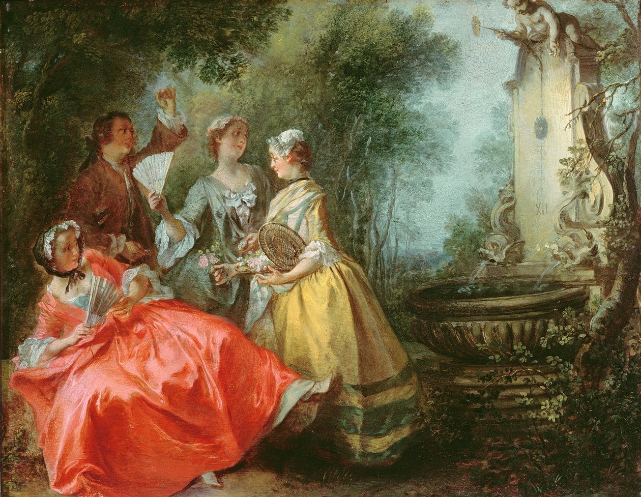 De fire tidene på dagen: Middag, ca. 1739-41 (olje på kobber) av Nicolas Lancret