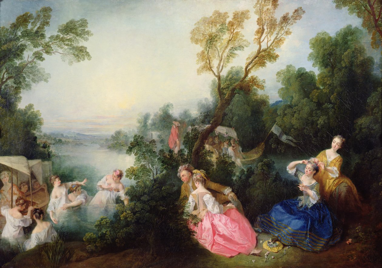 Gleden ved å bade av Nicolas Lancret