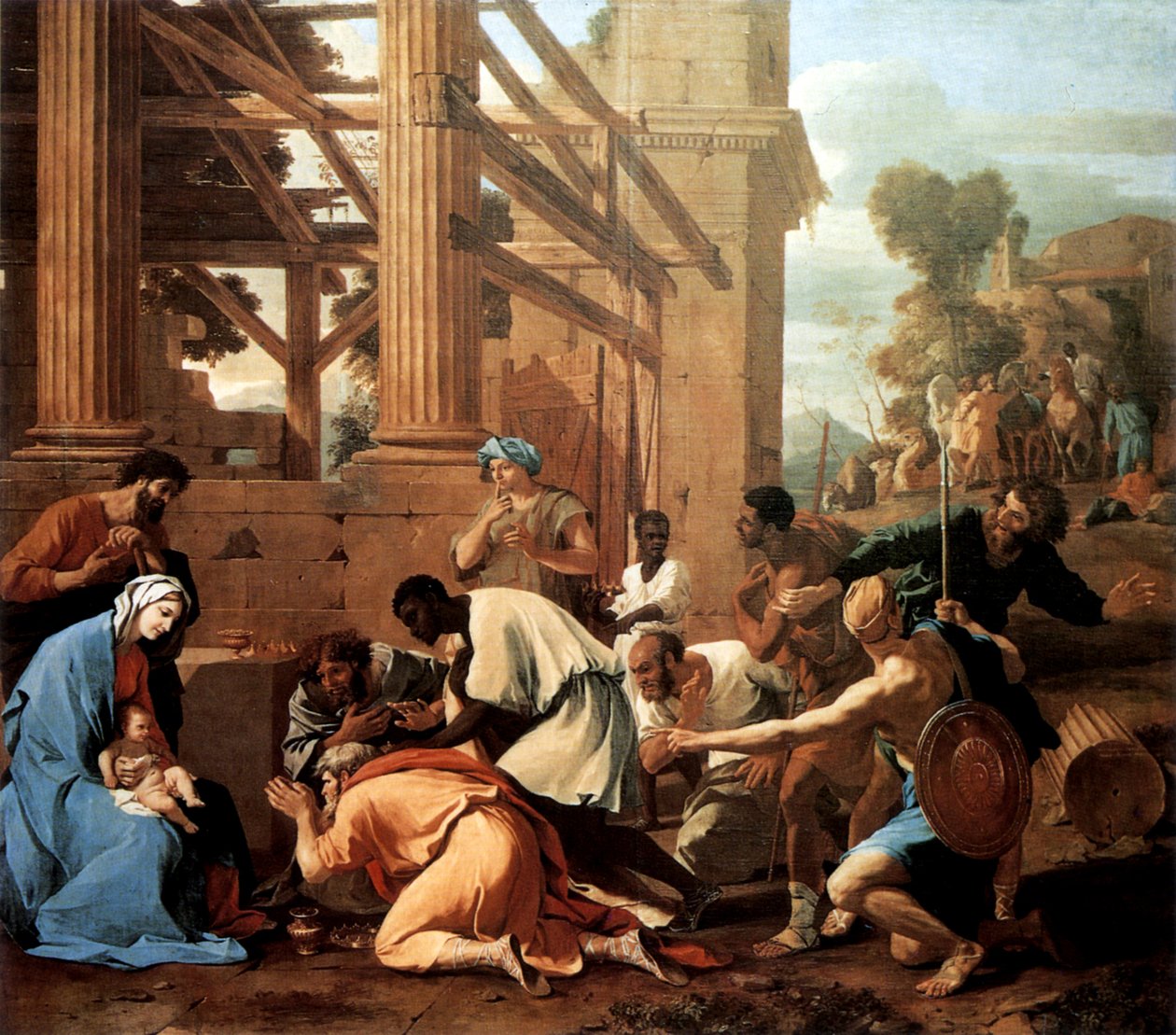 Tilbedelsen av magi av Nicolas Poussin