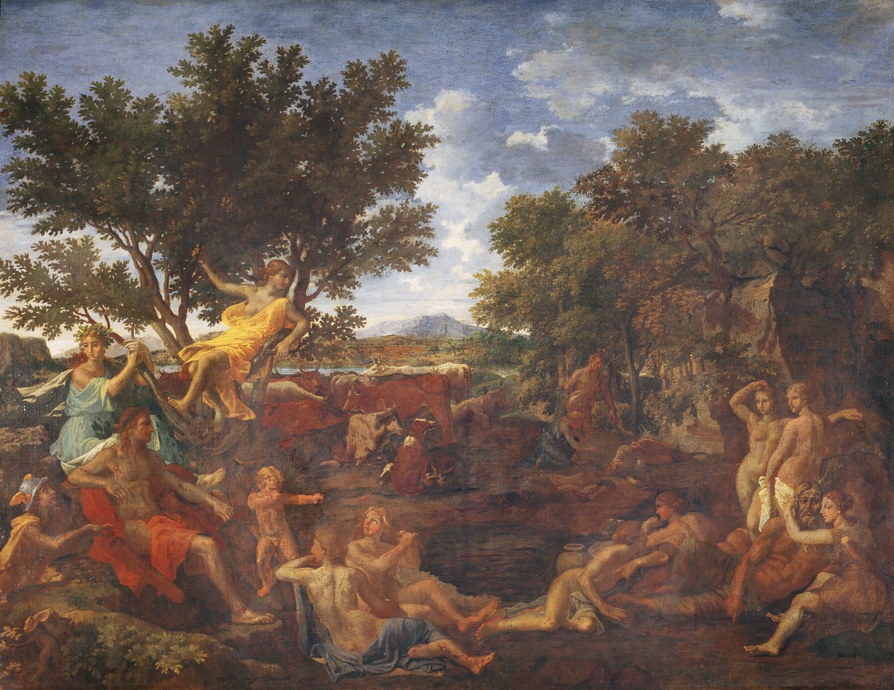 Apollo, elsker av Daphne, ca. 1664 av Nicolas Poussin