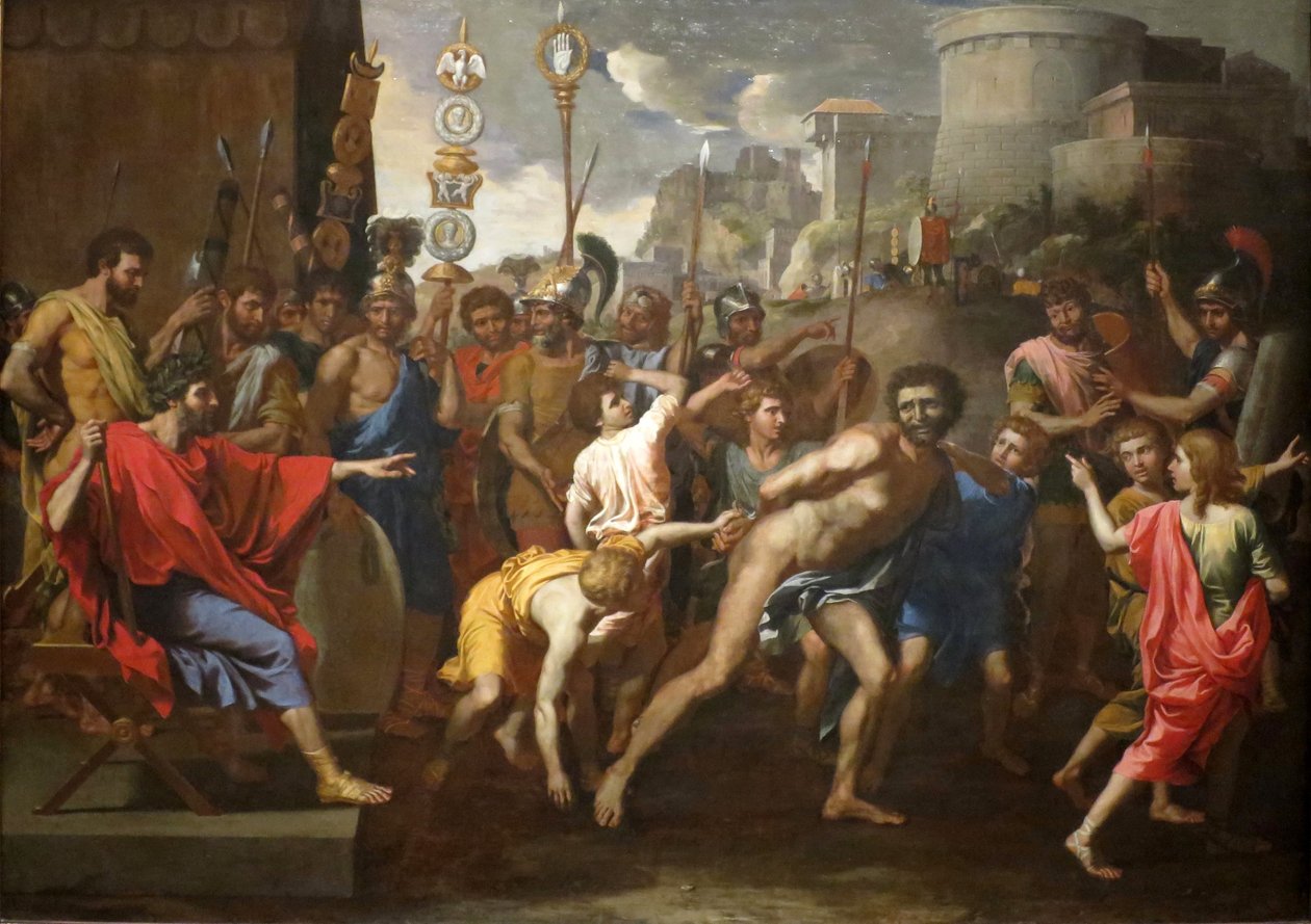 Camillus og skolemesteren i Falerii av Nicolas Poussin