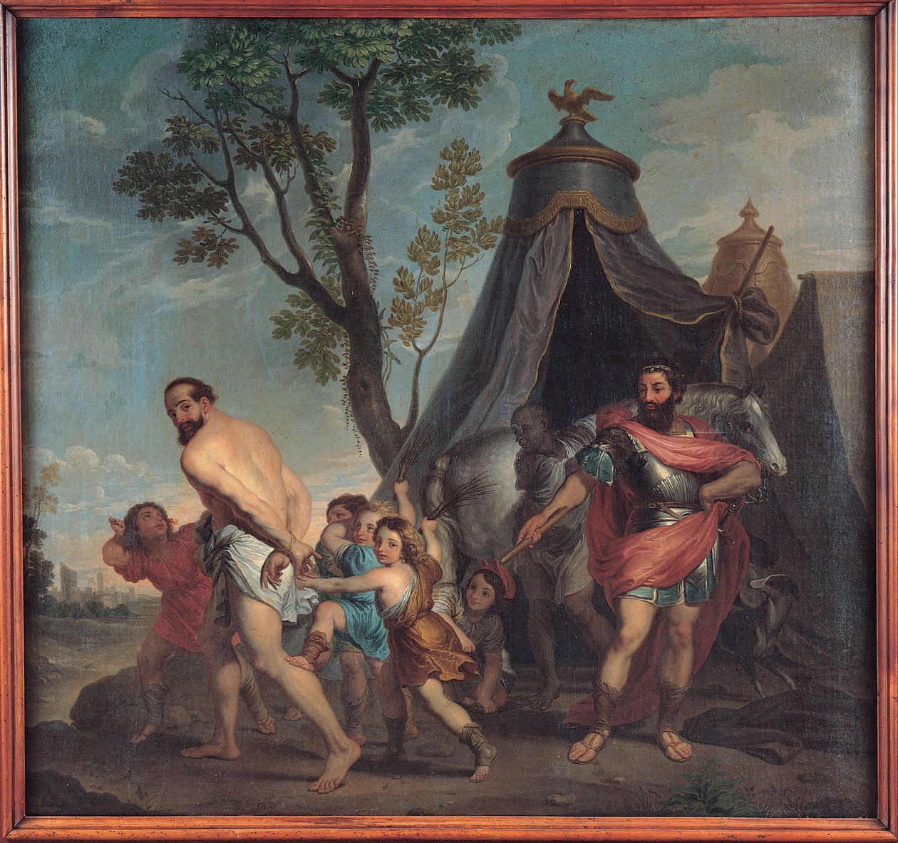 Camillus og skolemesteren i Falerii av Nicolas Poussin
