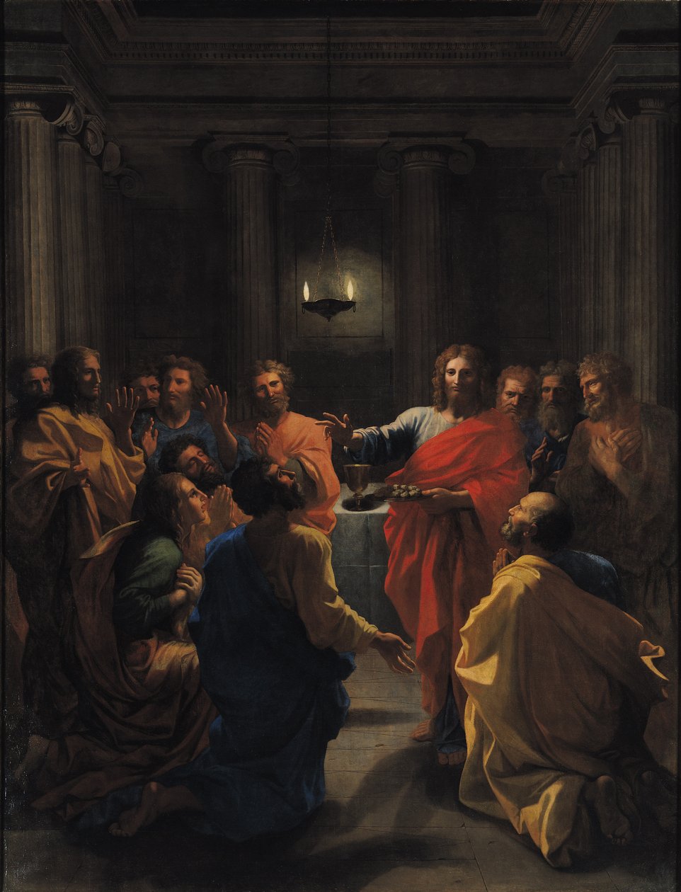 Kristus innstifter eukaristien, eller det siste måltid, 1640 av Nicolas Poussin