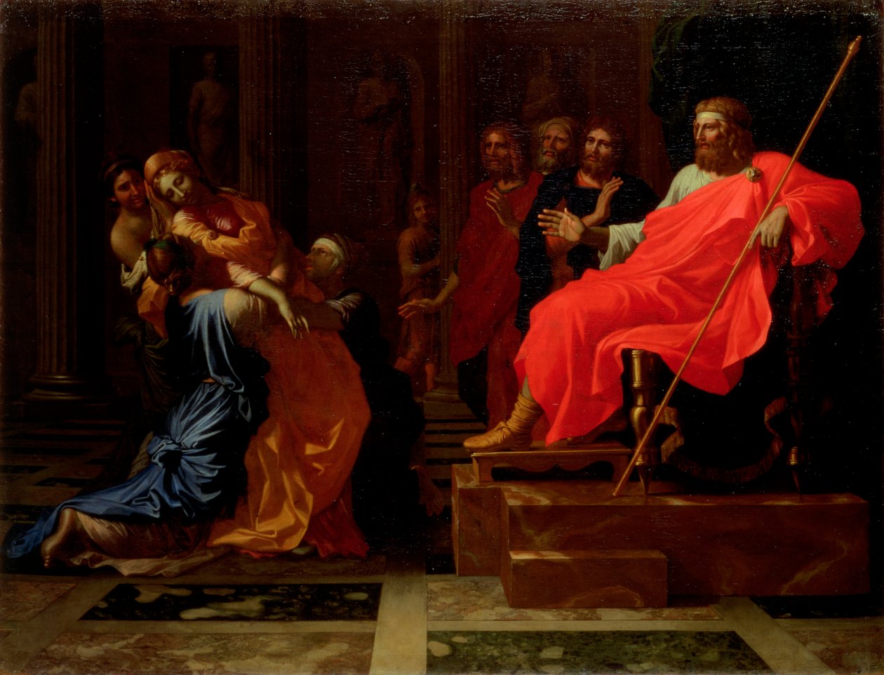 Ester før Ahasverus, slutten av 1650-årene av Nicolas Poussin