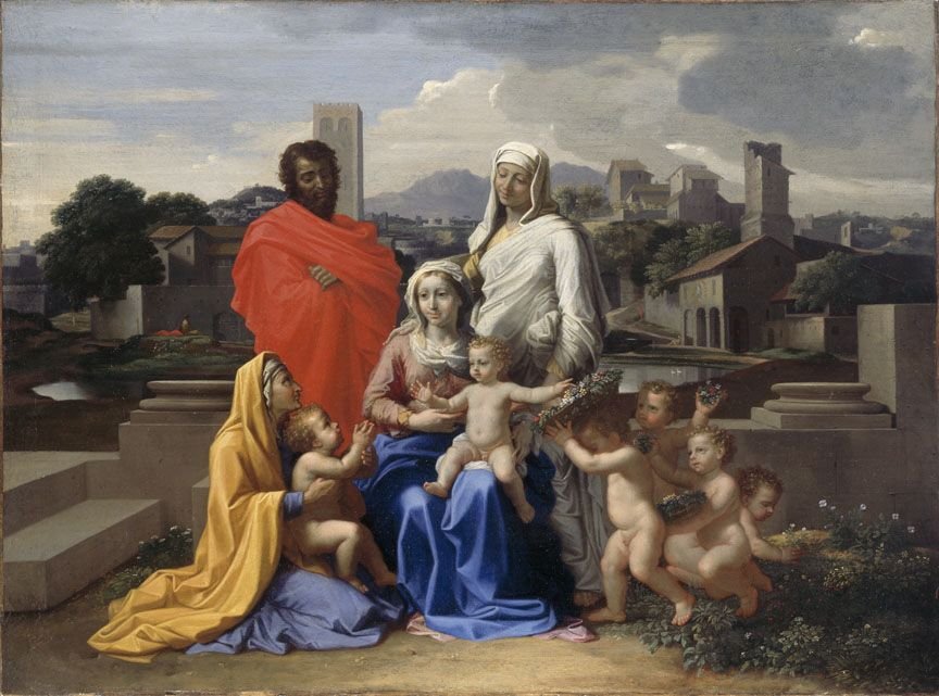 Hellig familie av Nicolas Poussin