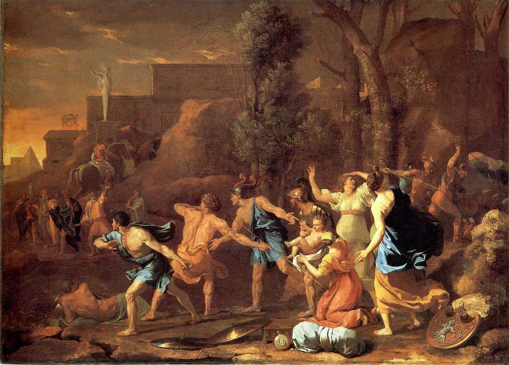 Unge Pyrrhus reddet av Nicolas Poussin