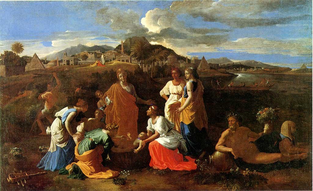 Moses reddet fra vannet av Nicolas Poussin