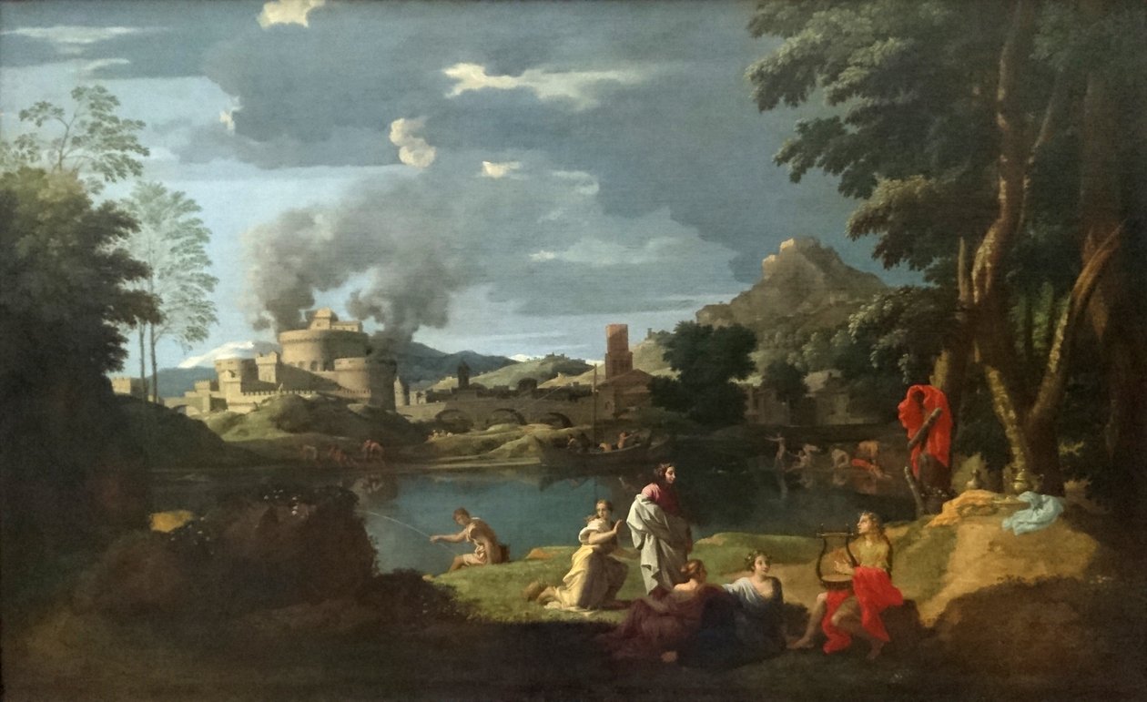 Landskap med Orfeus og Eurydike av Nicolas Poussin