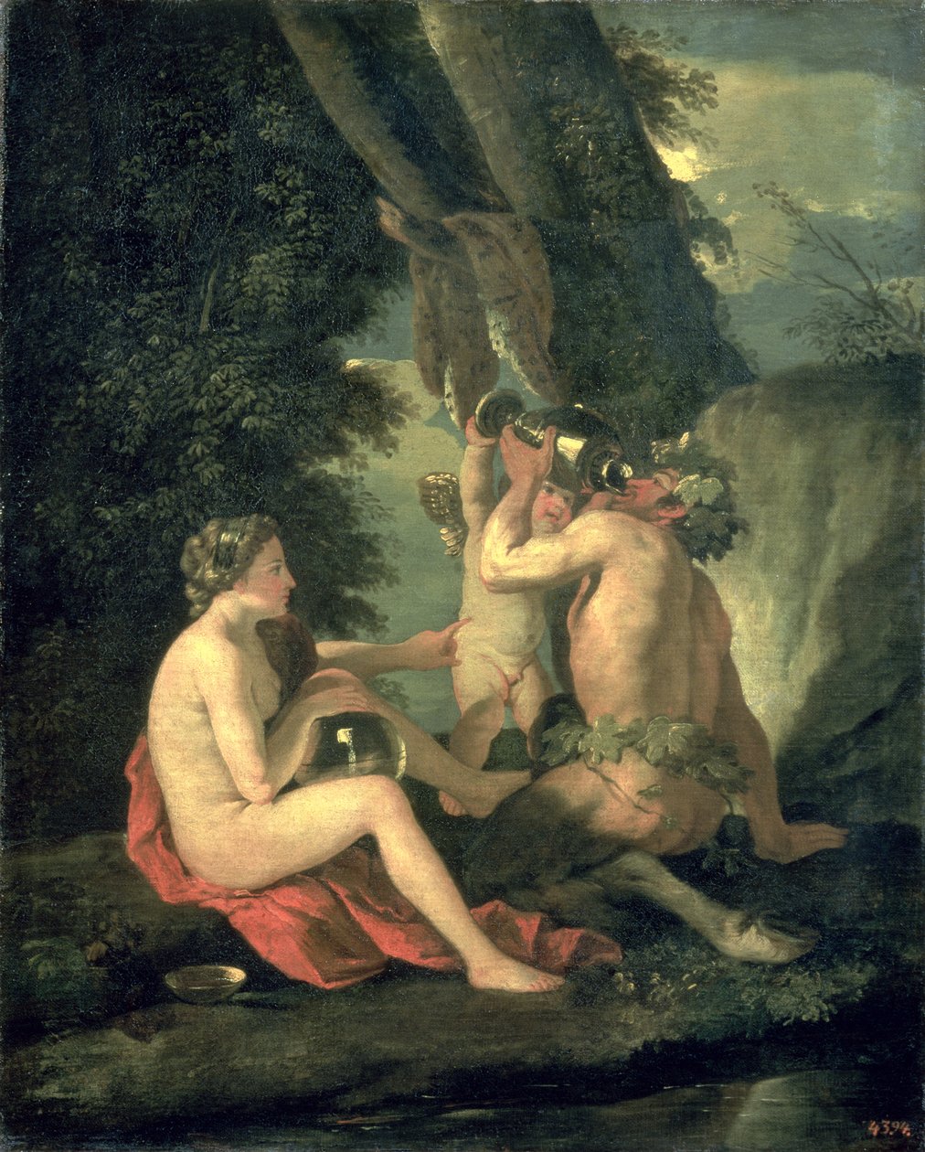 Satyr og nymfe, 1630 av Nicolas Poussin