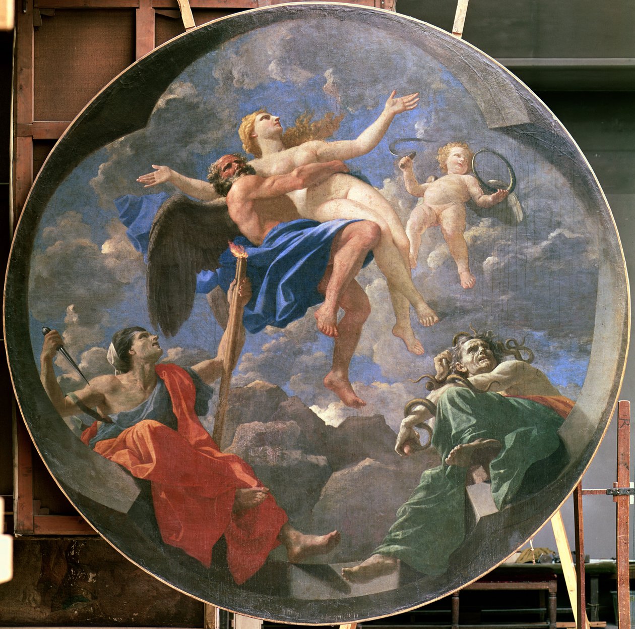 Truth Stolen Away by Time Beyond the Reach of Envy and Discord, 1641 av Nicolas Poussin