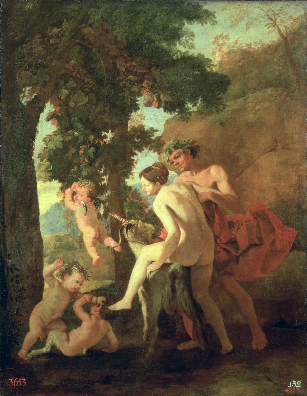 Venus, Faun og Putti, tidlig på 1630-tallet av Nicolas Poussin