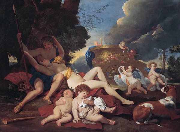 Venus og Adonis av Nicolas Poussin
