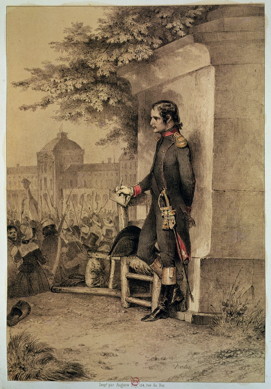 Napoleon I (1769-1821) ved beleiringen av Tuileriene, 10. august 1792 av Nicolas Toussaint Charlet