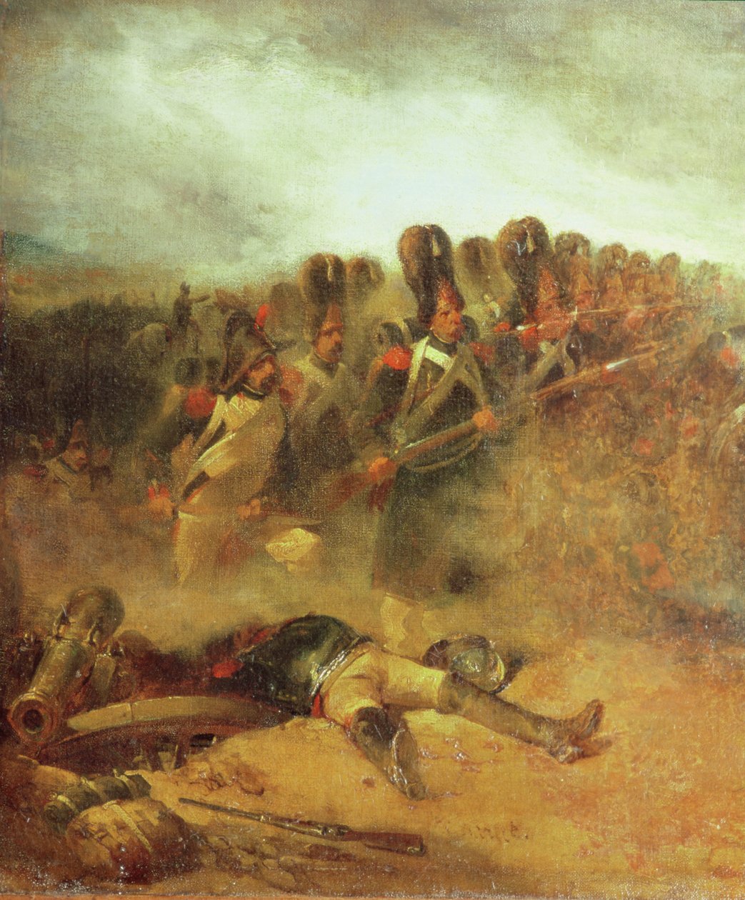 Slaget ved Waterloo, 18. juni 1815 av Nicolas Toussaint Charlet