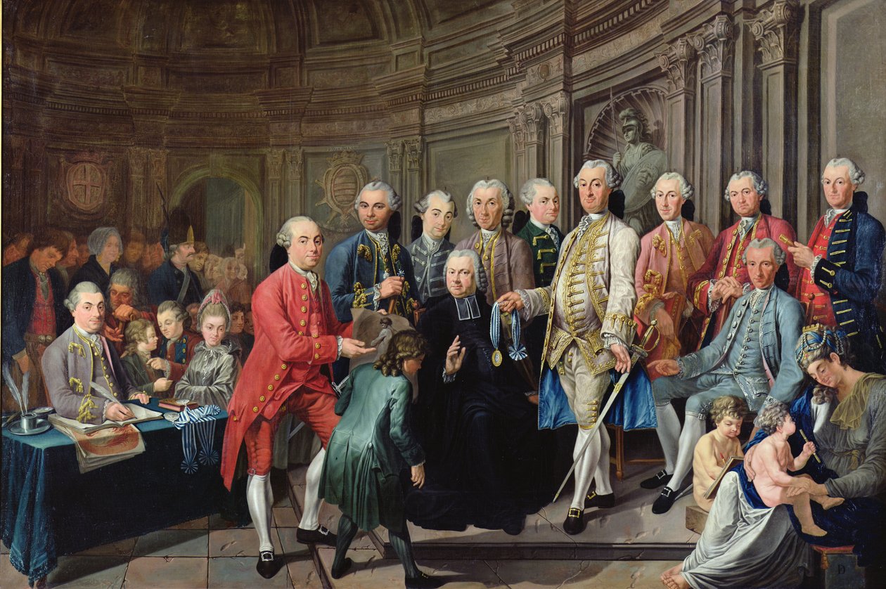 Utdeling av akademiprisene for tegning og maling i Dunkirk i 1755 av Nicolas Truit