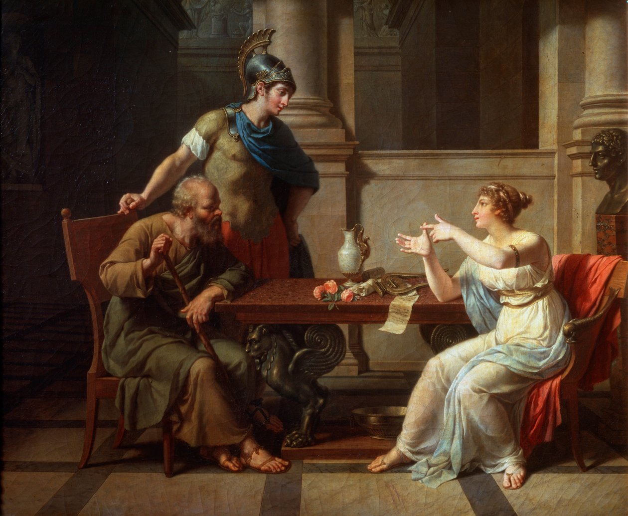 Sokrates og Alkibiades i Aspasia, 1801. av Nicolas Andre Monsiau