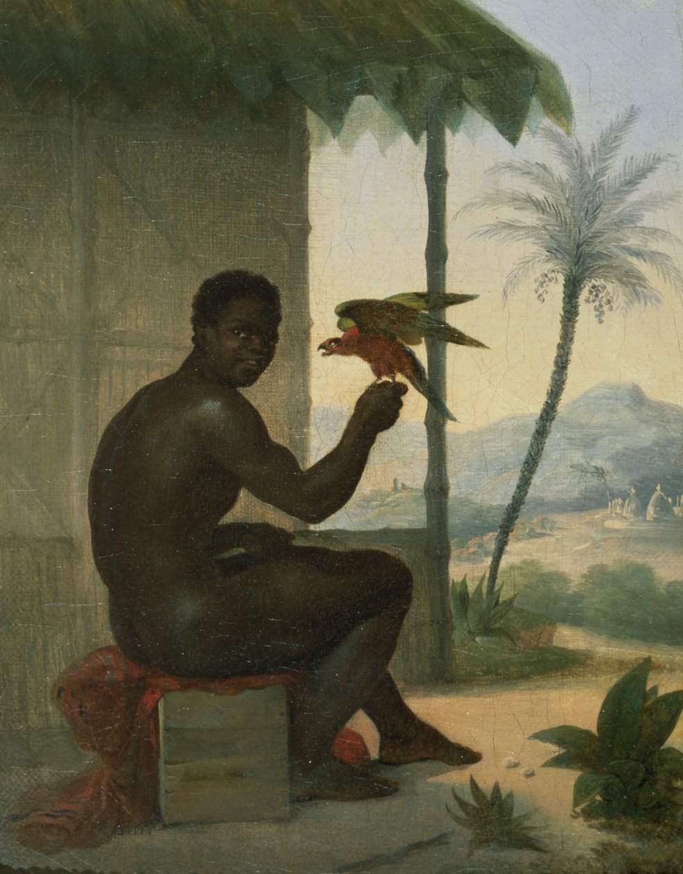 Brasiliansk svart med Tropical Bird av Nicolas Antoine Taunay