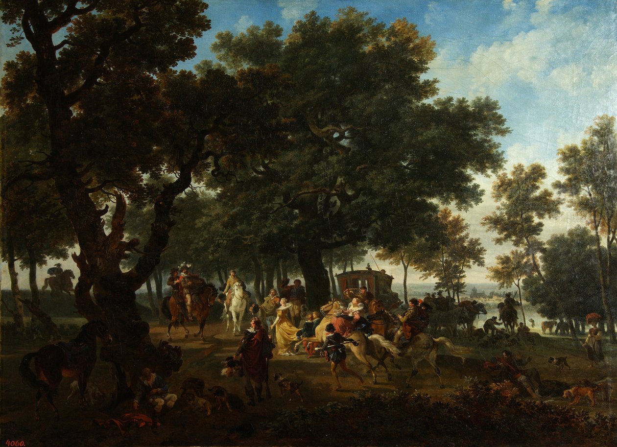 Henri IV og hans Suite Hunting, ca 1804 av Nicolas Antoine Taunay