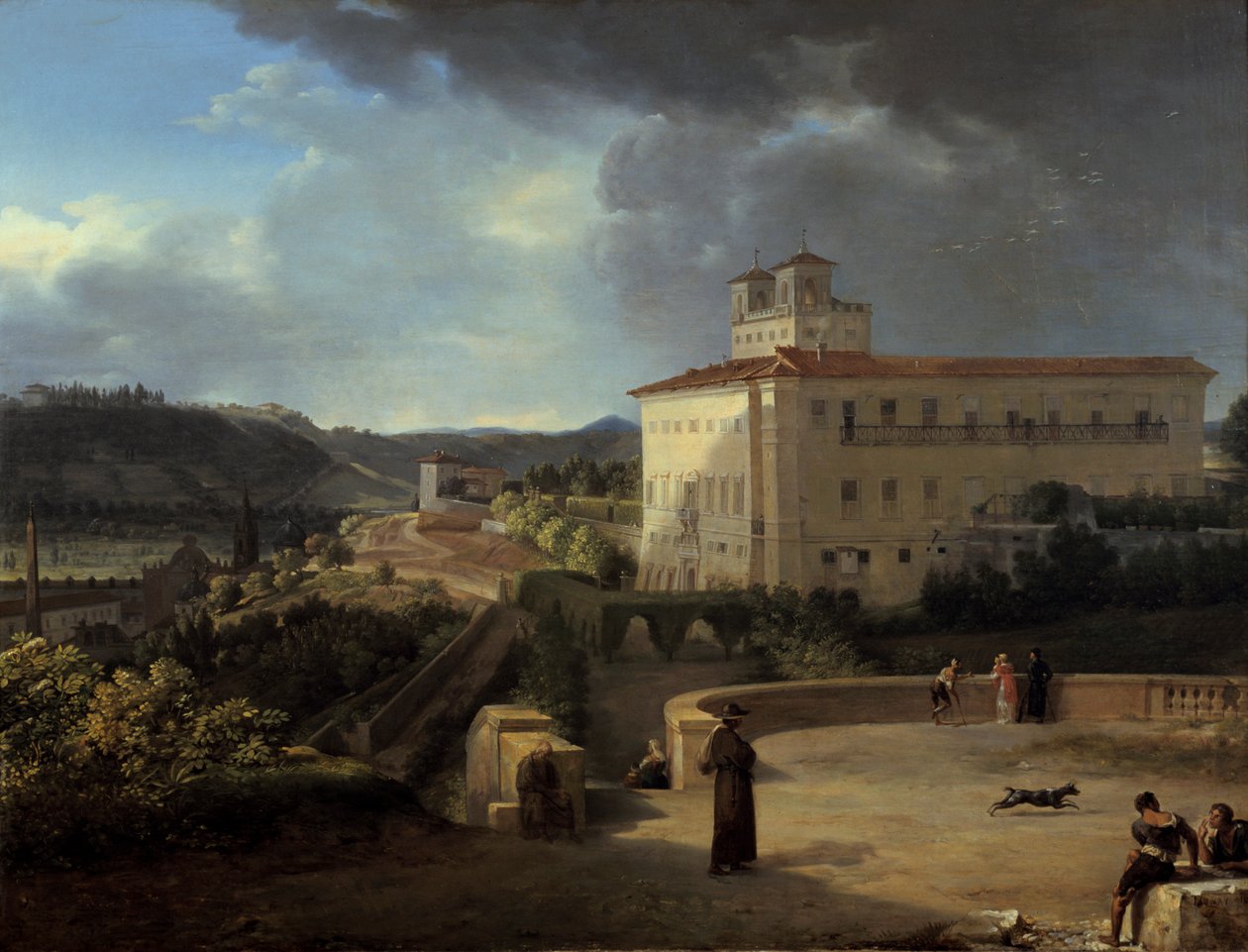Utsikt over Villa Medicis, Roma, 1815 av Nicolas Antoine Taunay