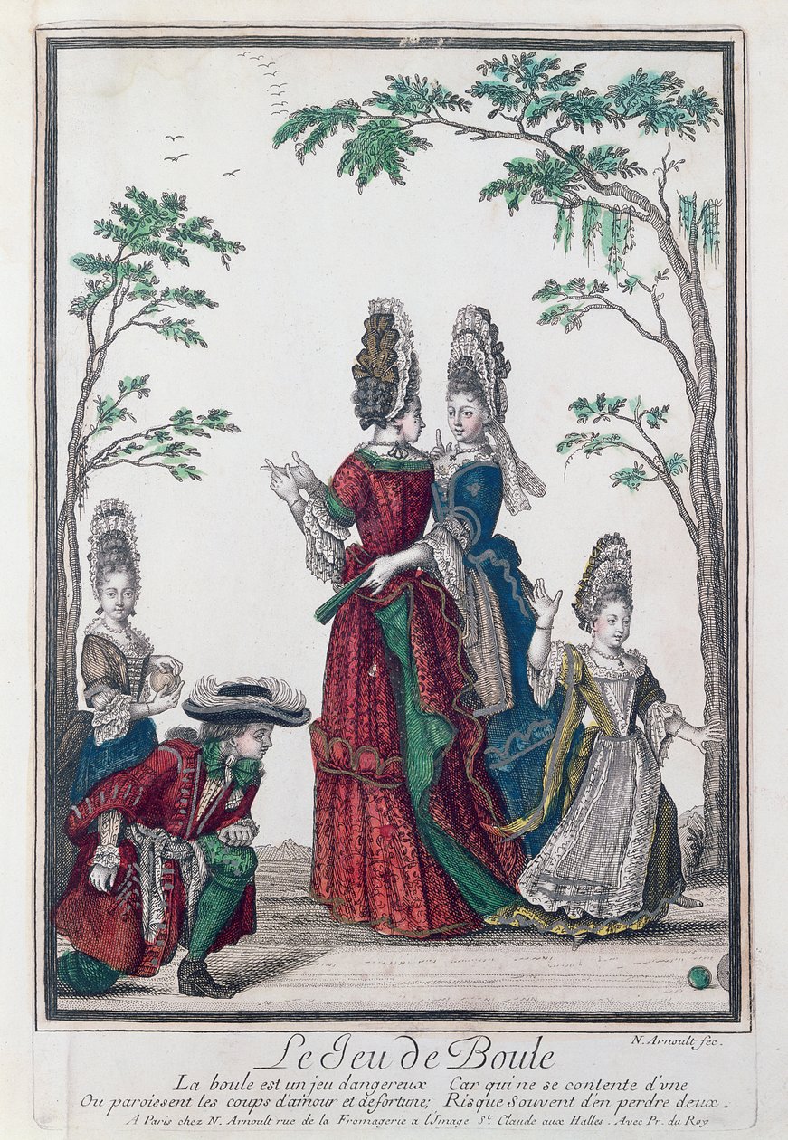 The Game of Bowls (Le Jeu de Boule), slutten av 1600-tallet av Nicolas Arnoult
