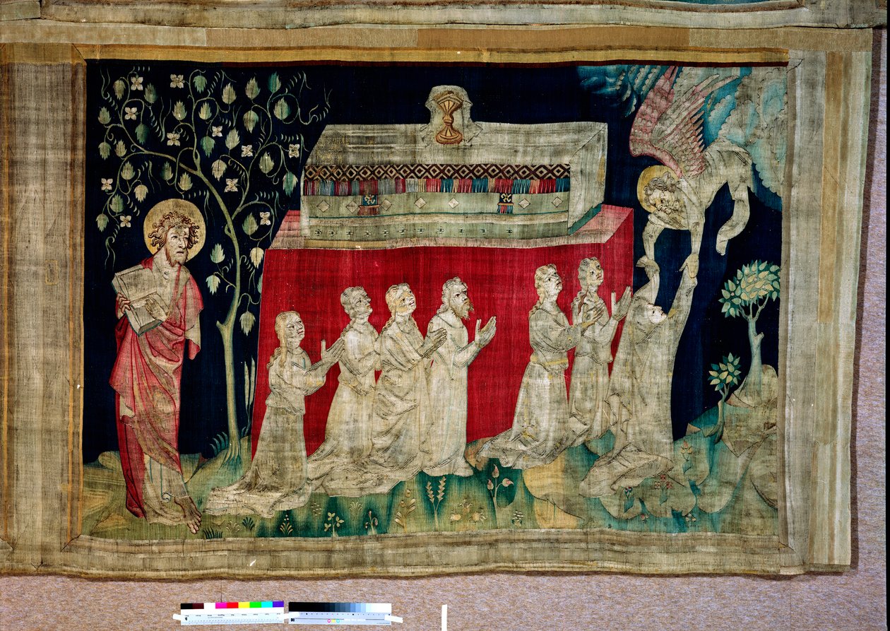 Apocalypse Tapestry, Cartons of the painter Hennequin de Bruges, atelier Nicolas Bataille. no 13, Cinquième sceau: Les âmes des martyrs   1326319   no       norwegian Successfully Translated  Original: Artilleryman Lighting a Mine Translat: Artilleryman Li av Nicolas Bataille