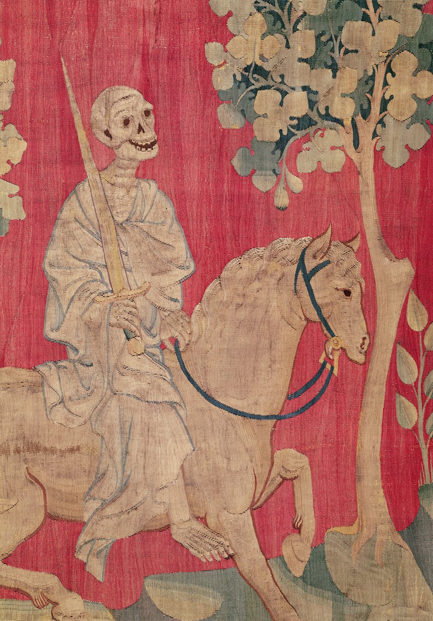 The Livid Horse and Death, fra Apocalypse Tapestry of Angers, 1373-87 (teppe) av Nicolas Bataille