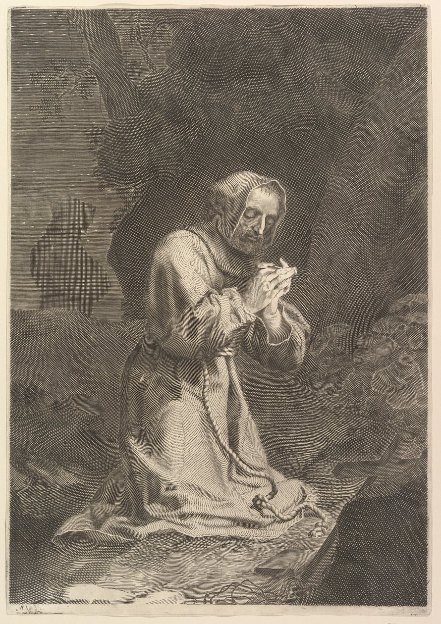 St. Frans av Assisi. av Nicolas Bazin