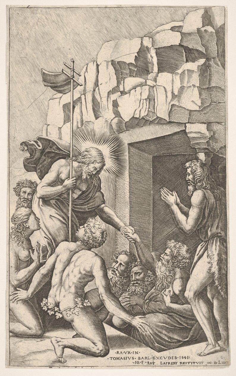 Kristus i Limbo, etter Raphael, 1541. av Nicolas Beatrizet