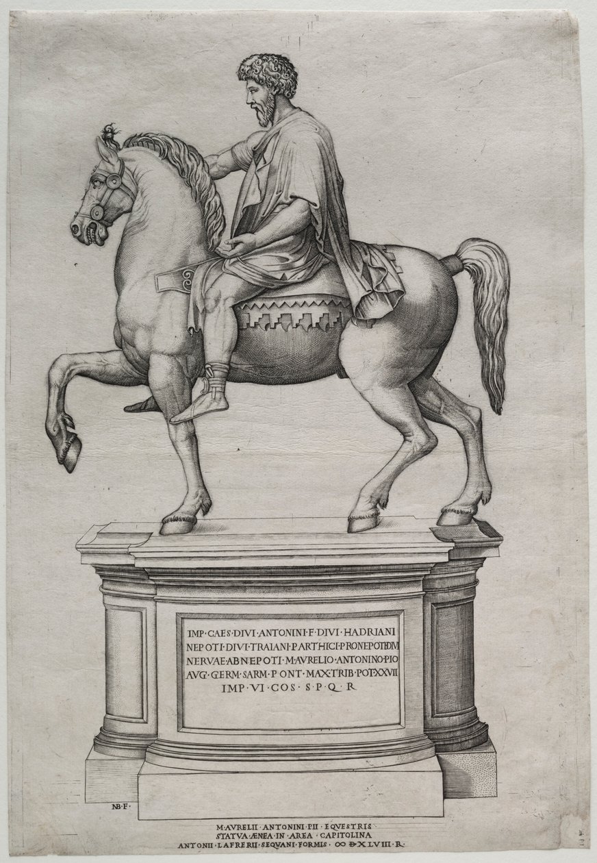 Rytterstatue av Marcus Aurelius, 1548. av Nicolas Beatrizet