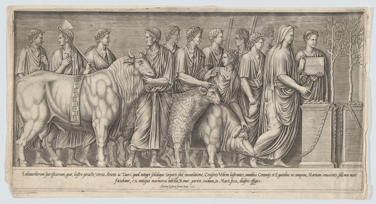 Hedensk offer, etter et antikt basrelieff, 1553., 1553. av Nicolas Beatrizet